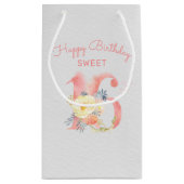 16誕生日ハッピーバースデースウィート16フローラ スモールペーパーバッグ (裏面)