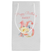 16誕生日ハッピーバースデースウィート16フローラ スモールペーパーバッグ (正面)