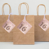 16誕生日バラ金ゴールドグリッター感謝していユーバルーン フェイバータグ