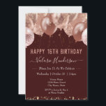16誕生日ピンクバルーン招待状 招待状<br><div class="desc">フェイクグリッターピンクスタイリッシュのパーティーバルーンテンプレート多素晴らしくの違う誕生祝いすべての文字は調整可能である。</div>