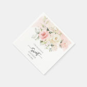 16誕生日ピンクフローラパーティー紙 スタンダードカクテルナプキン (角)