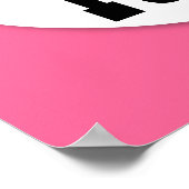 16誕生日ピンクブラックハートバナーカスタムV16H ポスター (角)