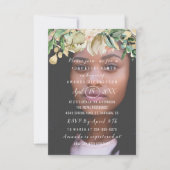 16誕生日フォトフラワーズブランチ火花金ゴールド 招待状 (正面)