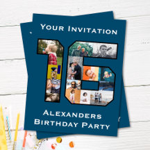 16誕生日フォト招待状