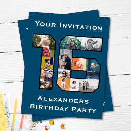 16誕生日フォト招待状 ポストカード