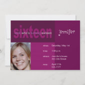 16誕生日フォト招待状 招待状 (正面)