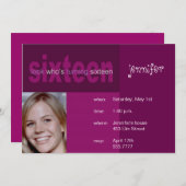 16誕生日フォト招待状 招待状 (正面/裏面)