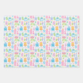 16誕生日ブライトパステルケーキプレゼントバルーン ラッピングペーパーシート (正面)