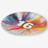 16誕生日ブラッ絵を描スト ペーパープレート (アングル)