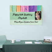 16誕生日ユニコーン色名photo green 横断幕 (トレードショー)