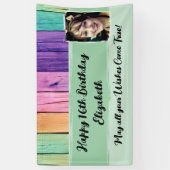 16誕生日ユニコーン色名photo green 横断幕 (縦)