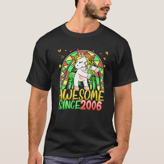 16誕生日レインボー16歳フロッシングユニコーン Tシャツ (正面)
