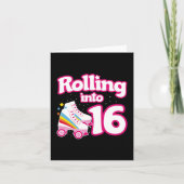 16誕生日ローラースケートで滑る16歳スケート カード (正面)