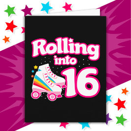 16誕生日ローラースケートで滑る16歳スケート カード