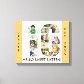 16誕生日写真部番号16ニュートラル キャンバスプリント (正面)