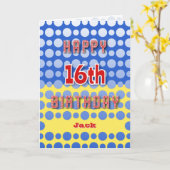 16誕生日名前の円パターンを追加 カード (黄色い花)