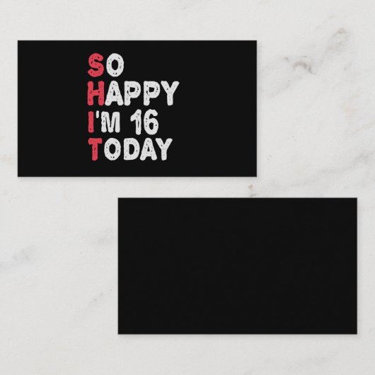 16誕生日嬉しい私は16今日のギフトおもしろい エンクロージャーカード (正面/裏面)