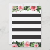 16誕生日招待状10代の。フローラ金ゴールド黒 招待状 (裏面)