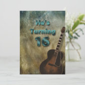 16誕生日招待状 – ギター/オス 招待状 (スタンド正面)