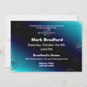 16誕生日招待状-抽象芸術BLUES 招待状 (裏面)