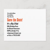 16誕生日日付の保存オレンジの対角線A02 案内ポストカード (裏面)