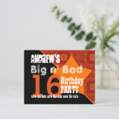 16誕生日日付の保存オレンジの対角線A02 案内ポストカード (スタンド正面)