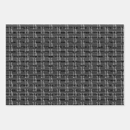 16誕生日白黒タイポグラフィ番号 ラッピングペーパーシート