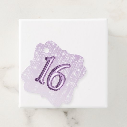 16誕生日紫色のホイルバルーンチークルライト フェイバータグ (インサイチュ)