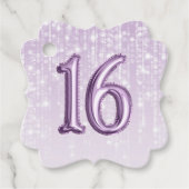16誕生日紫色のホイルバルーンチークルライト フェイバータグ (正面)