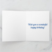 16誕生日16名前をカスタムするブルーホワイト2024 カード (内部)