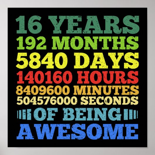 16誕生日16歳ガールボーイ192カ月 ポスター (正面)