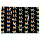 16誕生日:おもしろいレインボーイベント第16パターン ラージペーパーバッグ (裏面)