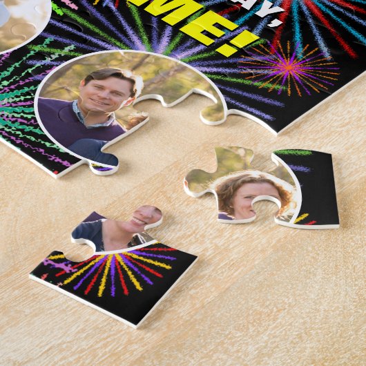 16誕生日:おもしろいレインボー#,名前をカスタムする+写真 ジグソーパズル (側面)