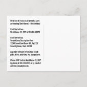 16誕生日-おもしろい花火、レインボールック"16" ポストカード (裏面)