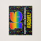 16誕生日:おもしろい、カラフル星野パターン ジグソーパズル (縦)