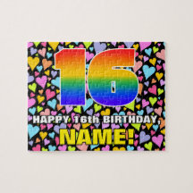 16誕生日—おもしろい、愛するハートシェイプ+「16」