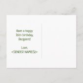 16誕生日:はっきりした,おもしろい,シンプル虹， 16 ポストカード (裏面)