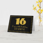 16誕生日:インスパイアアールデコの外観「16」 & Name カード (黄色い花)