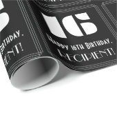 16誕生日:インスパイアアールデコの外観「16」 & Name ラッピングペーパー (ロールコーナー)