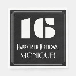 16誕生日:インスパイアアールデコ検索"16" +名前 スタンダードランチョンナプキン