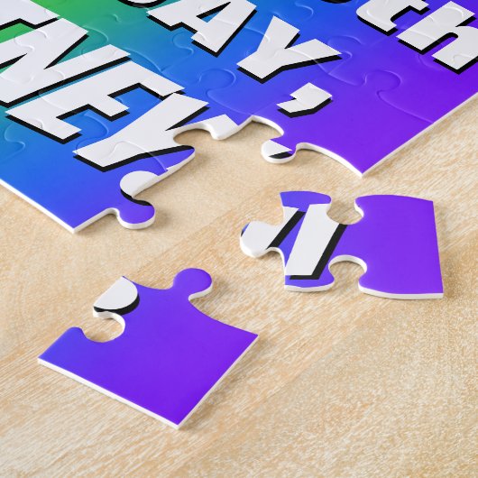 16誕生日: カラフル、おもしろいレインボーパターン# 16 ジグソーパズル (側面)