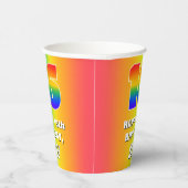 16誕生日: カラフル、おもしろいレインボーパターン# 16 紙コップ (右)