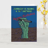 16誕生日、ゾンビハンド書のメッセージ、カード カード (黄色い花)