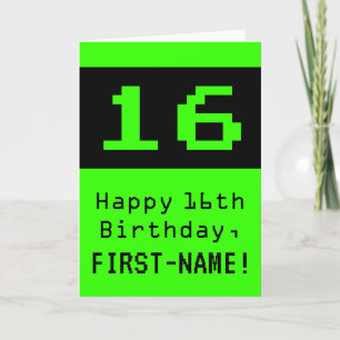 16誕生日：ネディ/オタク系のスタイル「16」と名前 カード