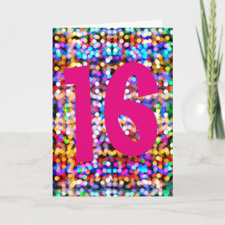 16誕生日。ハッピー・ブライト・カラフルライト カード