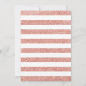 16誕生日-バラ金ゴールド白ストライプフローラ 招待状 (裏面)