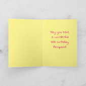 16誕生日:ピンクストライプのハート、レインボー# 16 カード (内部)