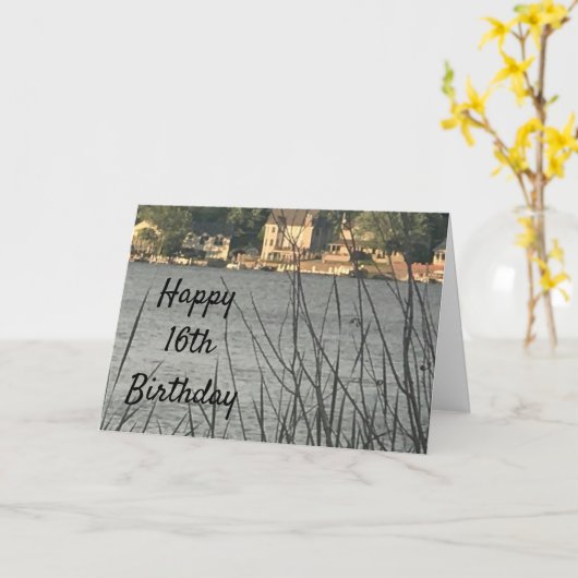 **16誕生日** **レイク生活誕生日カード** カード (黄色い花)