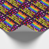 16誕生日:愛するハートパターン、虹# 16 ラッピングペーパー (角)