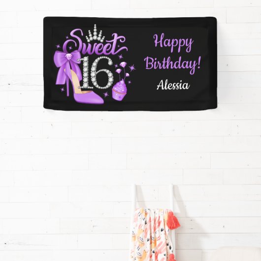 16誕生日。甘い16女の子 横断幕 (インサイチュ)